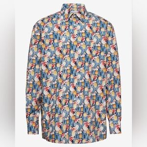 ETON Limited Edition Tennis Racket Floral Slim Fit Shirt Size 42/16,5